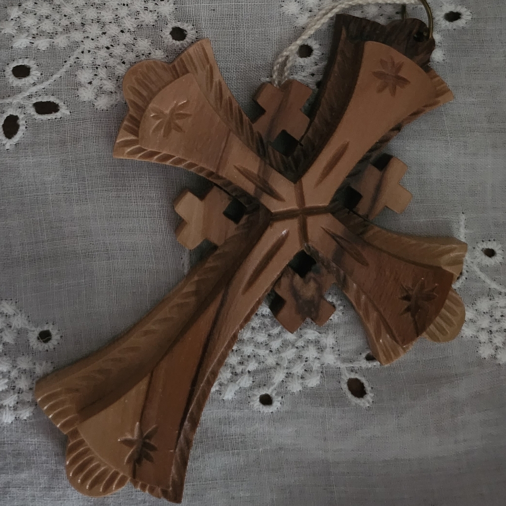 Olive Wood ✝️ Cross from Holy Land Jerusalem - Picture 4 of 6